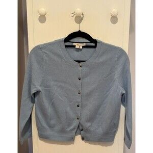 Boden  100% Cashmere Button Up crew Cardigan Sweater, Oyster Buttons, Sz S